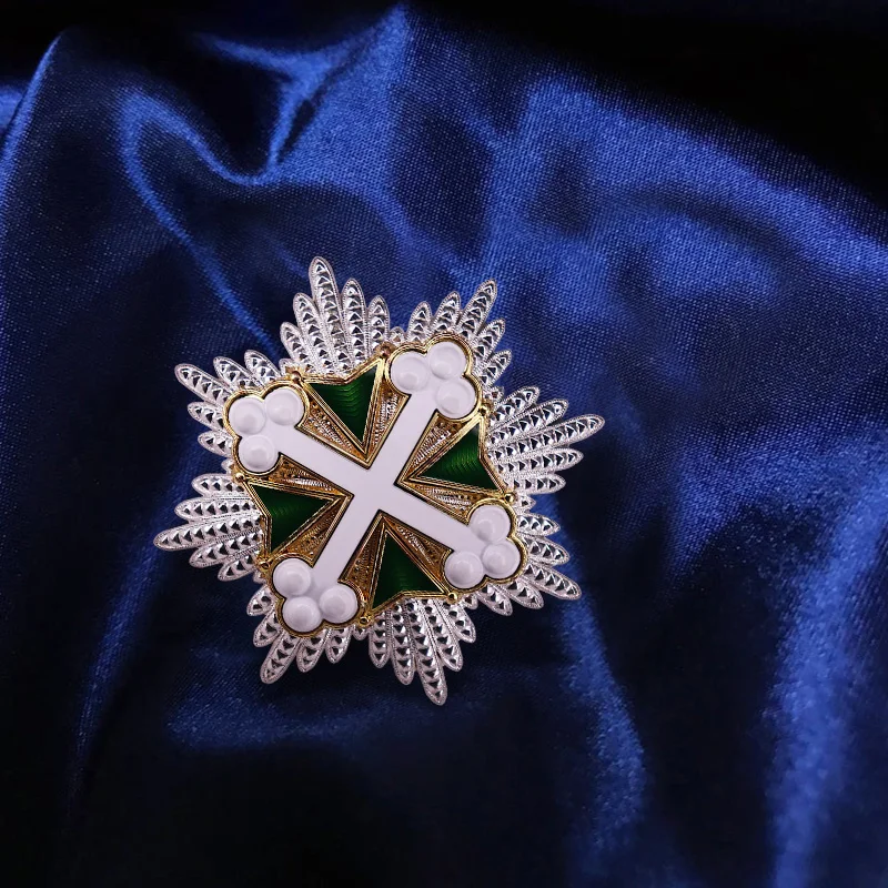 Немецкая прусская заслуга эмалированная шпилька Снежинка Белый Фотофон с