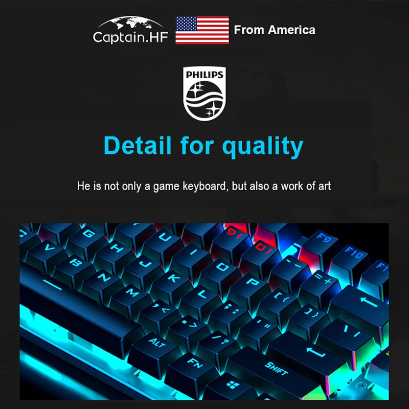 US Captain Высокопроизводительная Механическая Проводная Игровая Клавиатура