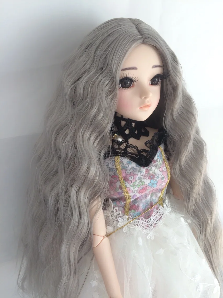 Парик для шарнирной куклы серый волнистый парик 1/3 1/4 1/6 1/8 | Игрушки и хобби