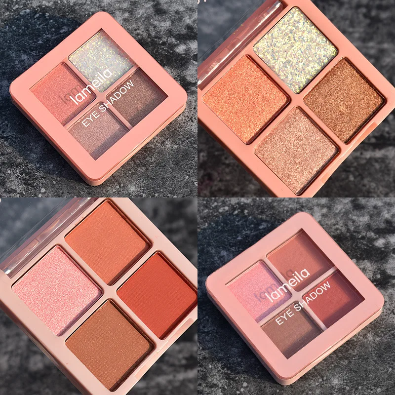 4 цвета зеркальные матовые тени для век блюдо темно синие винно красные мерцающие