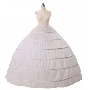 Imported 6 Hoops no Yarn Large Skirt Bride Bridal Wedding Dress Support Petticoat Women Costume Skirts Lining
