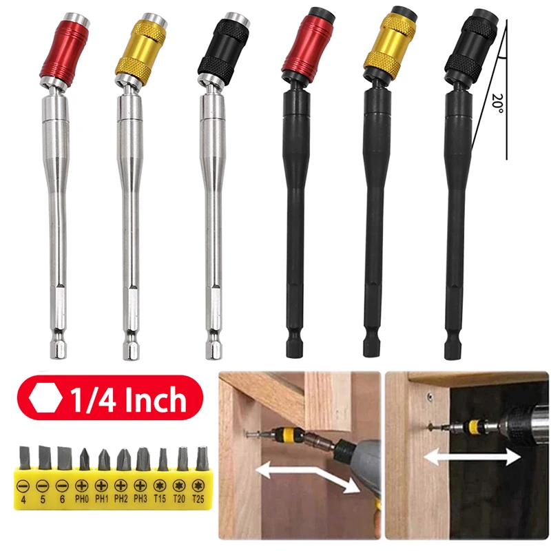 

1/4" Lengthen Hex Magnetic Screw Drill Tip Quick Change Locking Bit Holder Drill Screw Tool Drive Guide Drill Bit Extension Rod