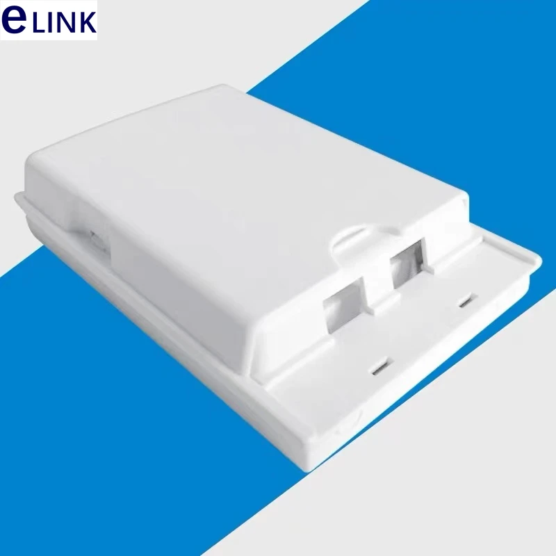 10pcs 2 port FTTH desk box ABS desktop junction box gray white 2 cores SC fiber optic plastic box patch panel ELINK push cover