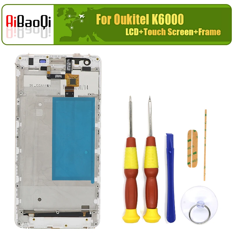 Для 5 дюймов Oukitel K6000 Pro K6000Pro сенсорный экран ЖК дисплей + рамка в сборе Замена
