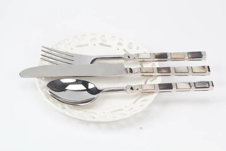 Корпус из нержавеющей стали бамбуковые западные столовые приборы 3 шт.