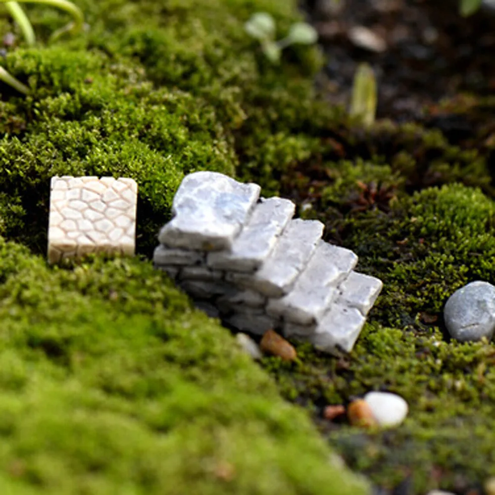 Каменные ступени Moss миниатюрный Декорации для ландшафтного дизайна украшенные