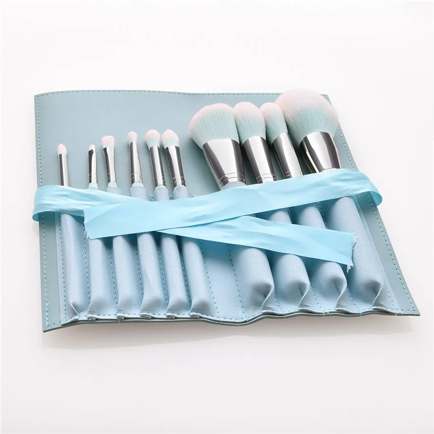 Saiantth 12 шт./компл. кисти для макияжа светло-голубые косметические тональные румяна