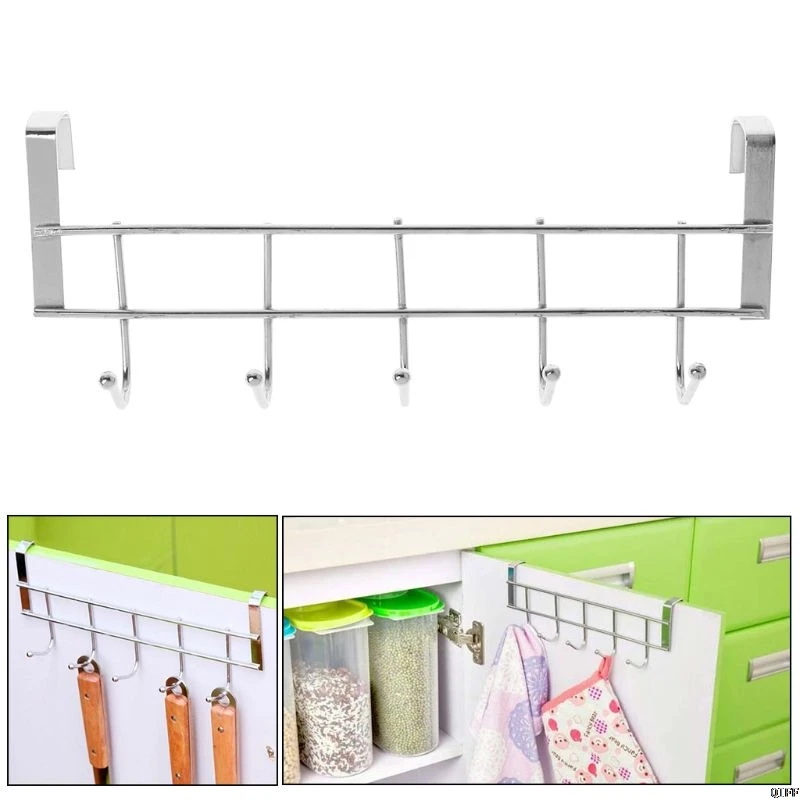 5 крючков на дверях вешалка для одежды дверная петля шкафа полка домашней ванной