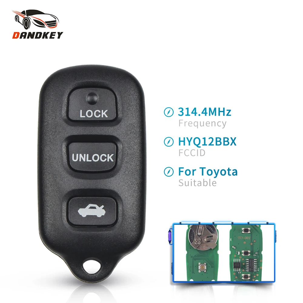 Dandkey 5 шт. HYQ12BBX 314 4 МГц Fob 3 кнопки дистанционного управления автомобильный ключ для