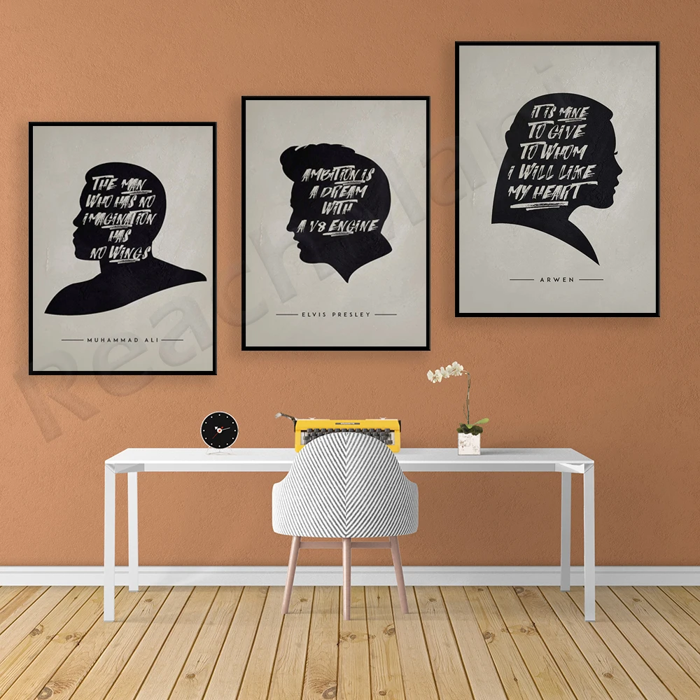 

Arwen motto, Muhammad Ali motto poster, minimalist print quote poster, home and office decoration
