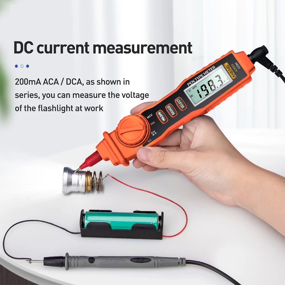 Цифровой мультиметр с зондом электрический ручной тестер