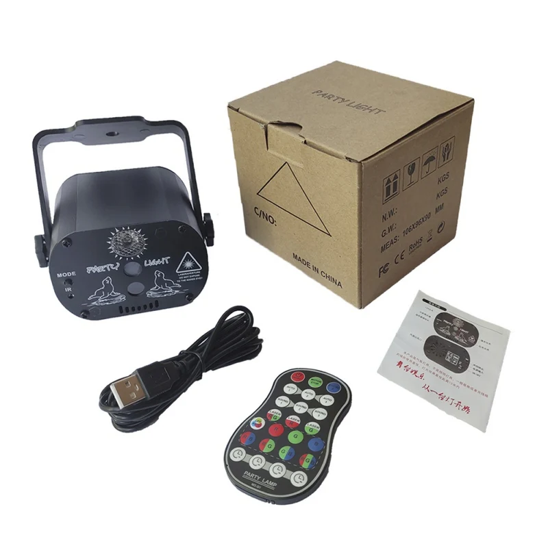

New Mini Laser Light 60 Pattern USB Star Sky Top KTV Bar Atmosphere Light Household Colorful Flashlight Plug-in Type (uncharged)