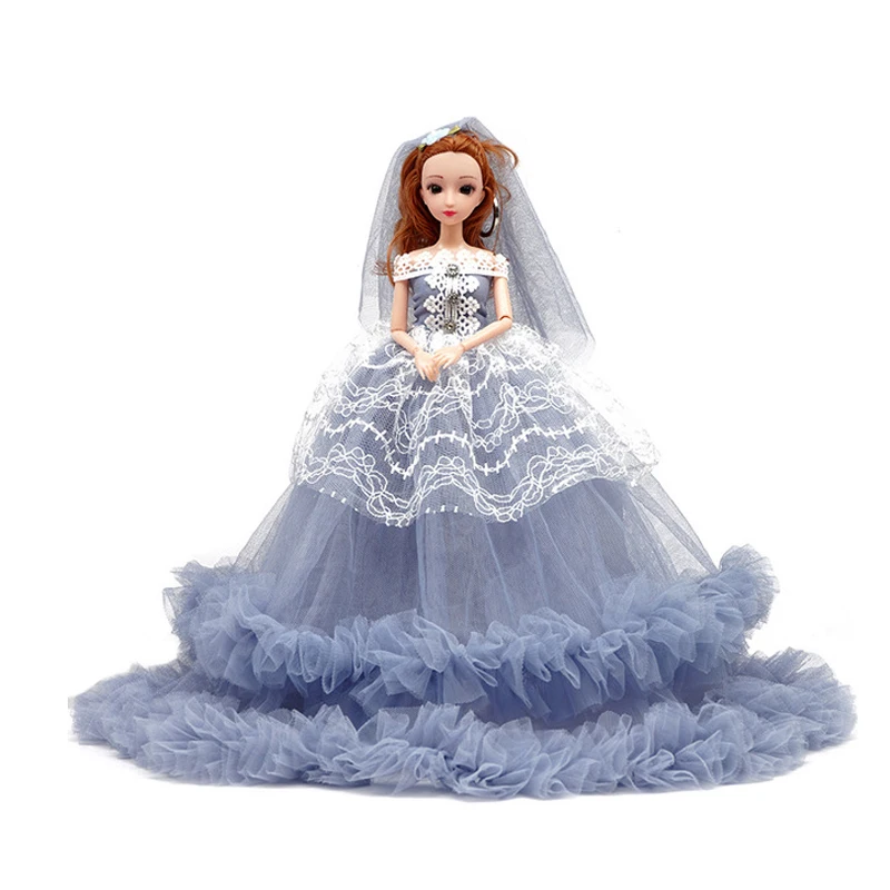 1/6 9 Jointed Doll With Handmade Wedding Dress Princess Evening Party Ball Long Gown Skirt Bridal Veil Clothes Accessories | Игрушки и