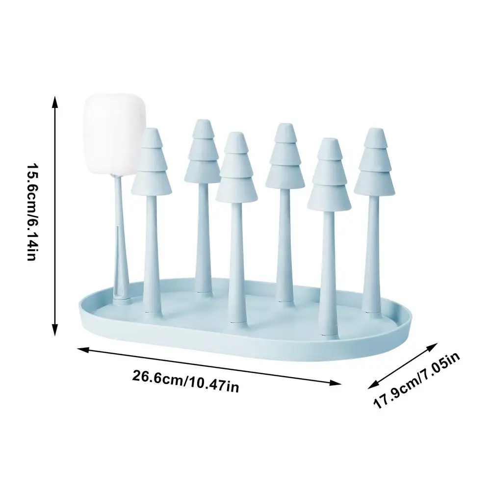 

Cute Forest Tree Cup Holder Home Glass Storage Rack Household Desktop Mug Draining Shelf With Tray Teacup Stand