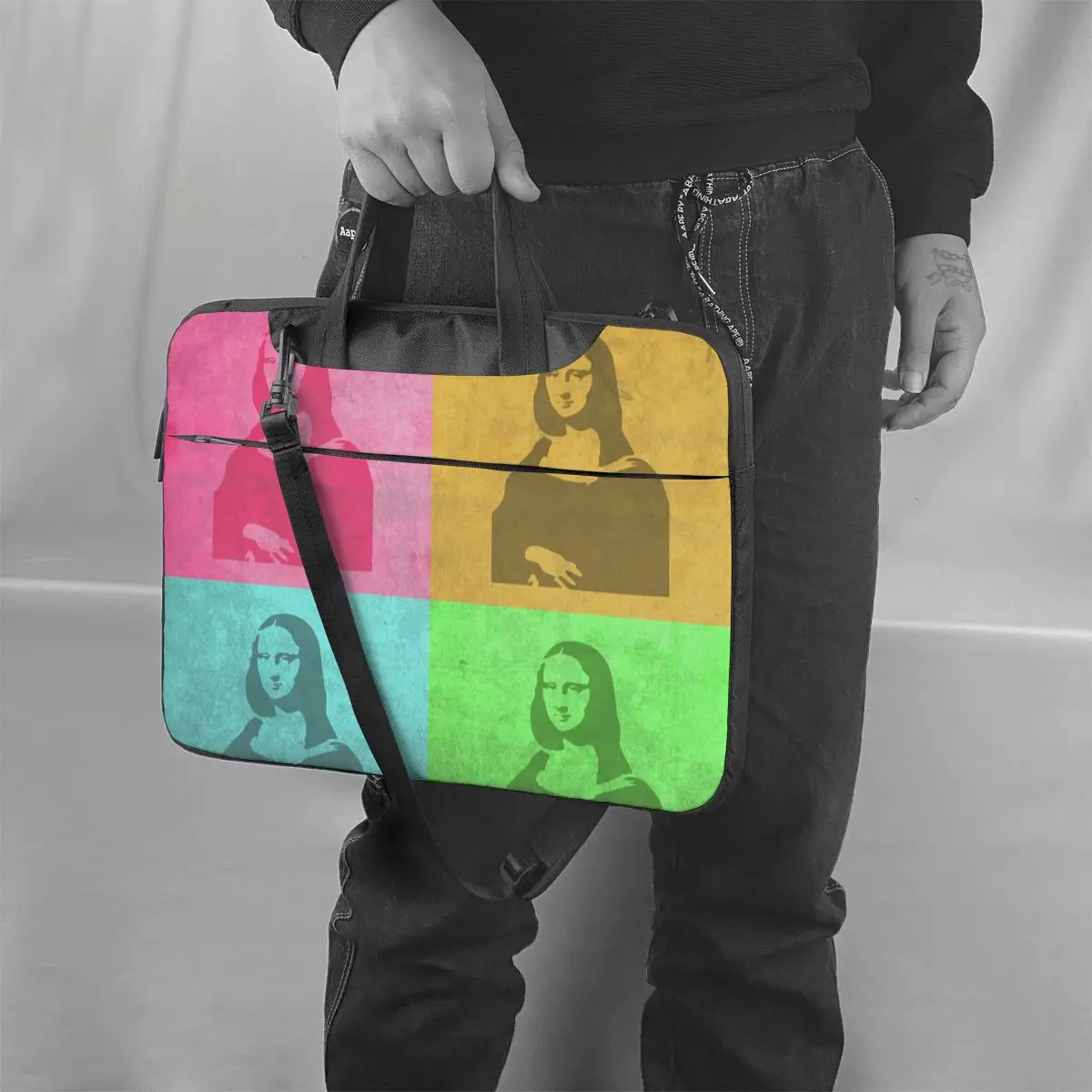 

Mona Lisa Laptop Bag Case Crossbody Carry Computer Bag Kawaii Business Laptop Pouch