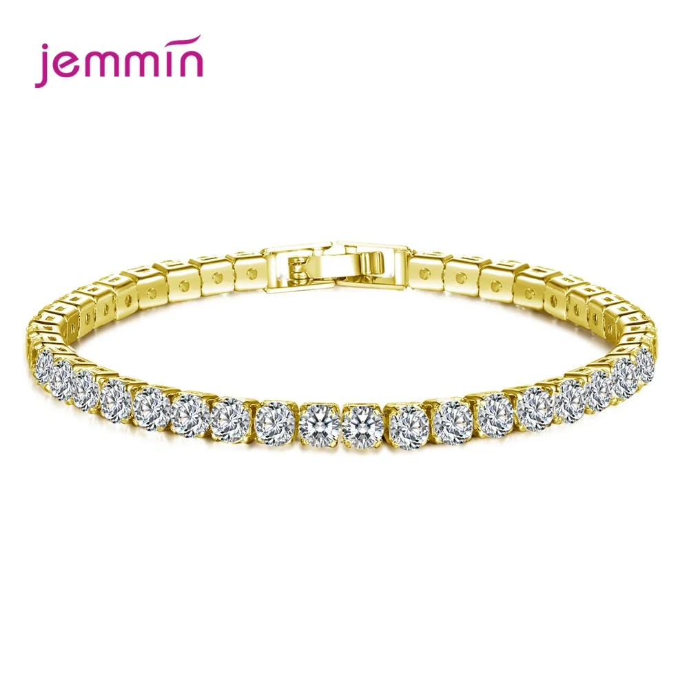 N50901-J Популярный 925 цельный серебряный браслет с застежкой-защелкой, подлинные кристаллы циркония, браслет и браслет для женщин, дамское кольцо для рук - Цвет камня: N50901-J