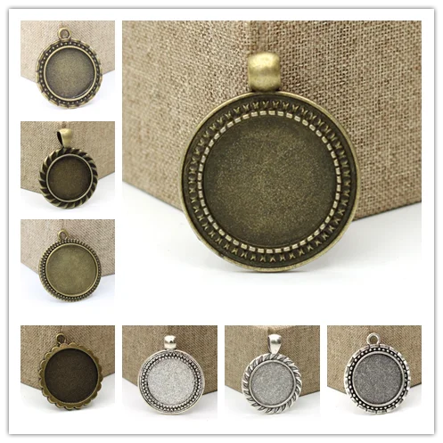 

Diy Necklace Base, Sweater Chain Key Ring Accessories, Metal Pendant Base, Inner Diameter 20mm Zinc Alloy 20mm Cabochon Stone