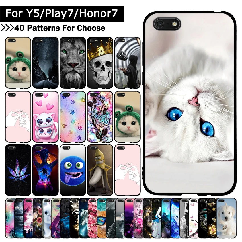 Мягкий силиконовый чехол для Huawei Y5 2018/Y5 Prime 2018/Honor Play 7/Honor 7s с животным принтом Honor 7A