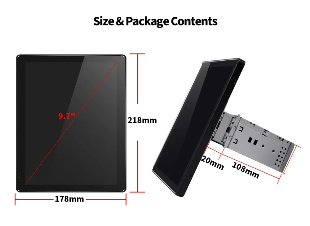 JOYING 9,7 дюймов ips экран 1024*768 one din Android 8,1 Автомагнитола 4 Гб+ 64 Гб Поддержка 3g/4G DSP SWC быстрая загрузка gps Авторадио gps карта