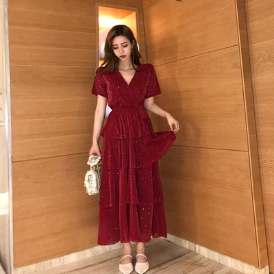 Женская Тюлевая юбка с блестками во французском стиле элегантное приталенное