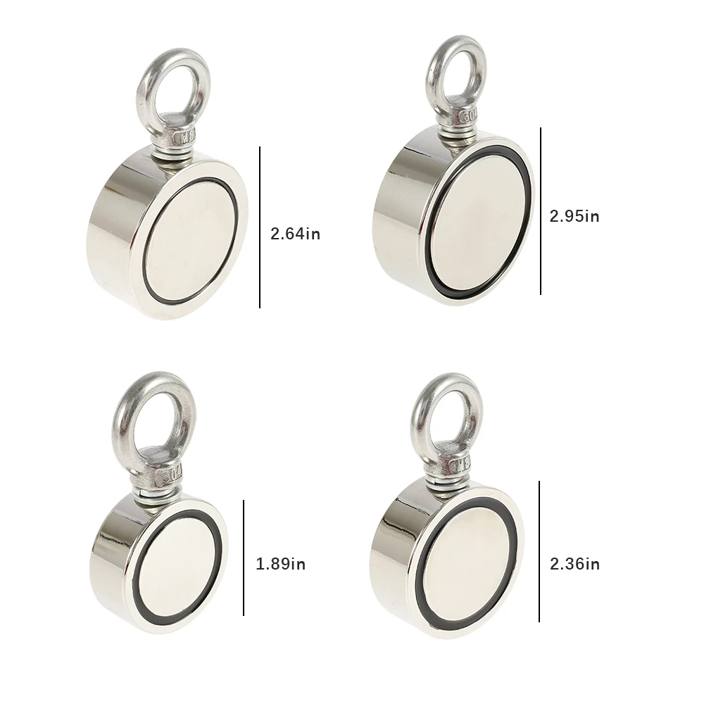 

D48/D60/D67/D75 Double Side Strong Powerful Neodymium Magnet Hook Salvage Magnet River Deep Sea Salvage Fishing Magnet Equipment