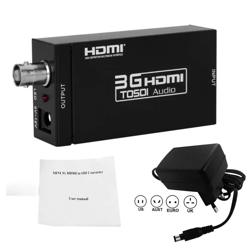 HDMI в SDI конвертер HDMi SD HD 3G видео с адаптером питания| |
