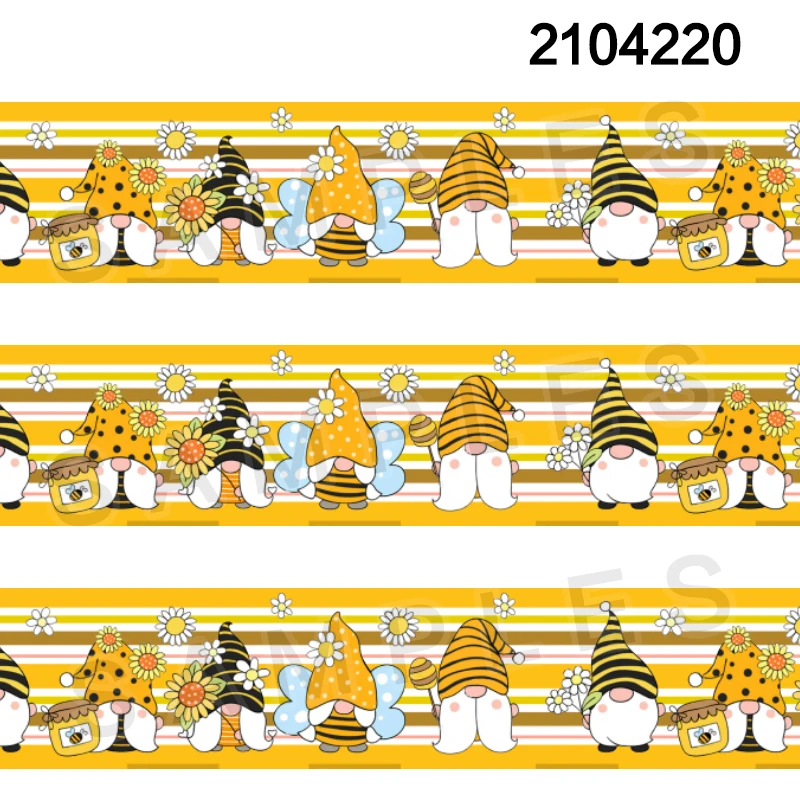 10 ярдов атласная корсажная лента с мультяшным принтом пчелы украшение для