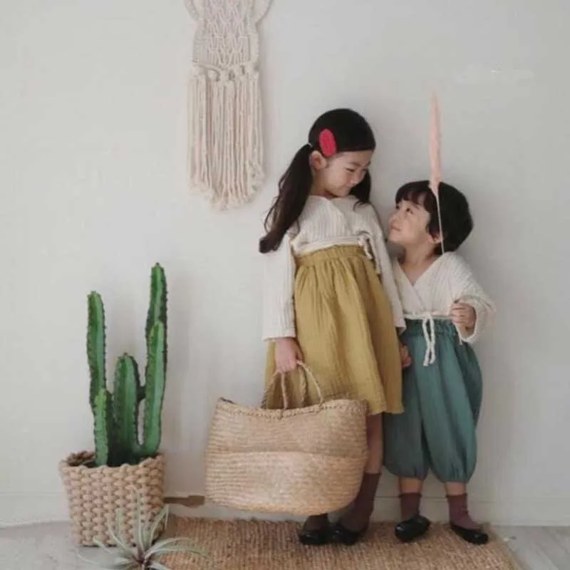 2020 Japan korean Toddler Baby Girl Dress Ruffles Linen Girls Long Sleeve Brand Cotton Princess Autumn Clothes | Детская одежда и