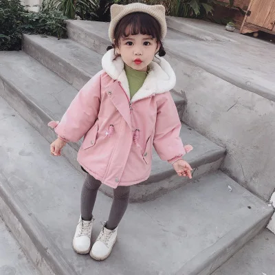 Пальто для девочек 3-7 лет новая зимняя детская одежда на осень и зиму из плотного