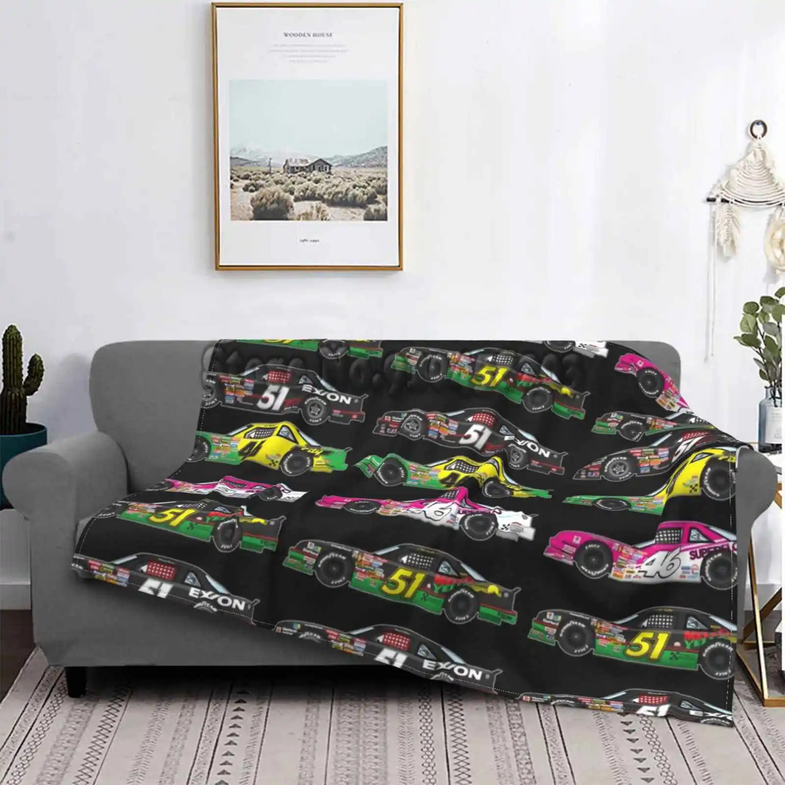 Иллюстрация автомобиля Days Of Thunder ВОРКАУТ ожоги ворсистый бросок мягкое одеяло