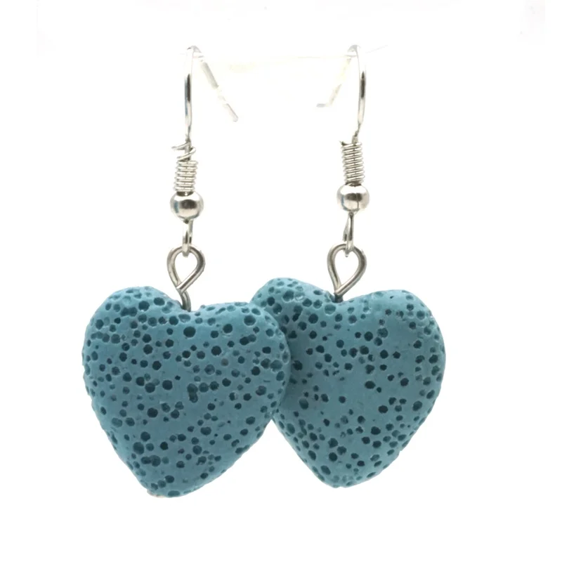 13 цветов сердце Лава камень аромат эфирное масло серьги-диффузоры ароматерапия