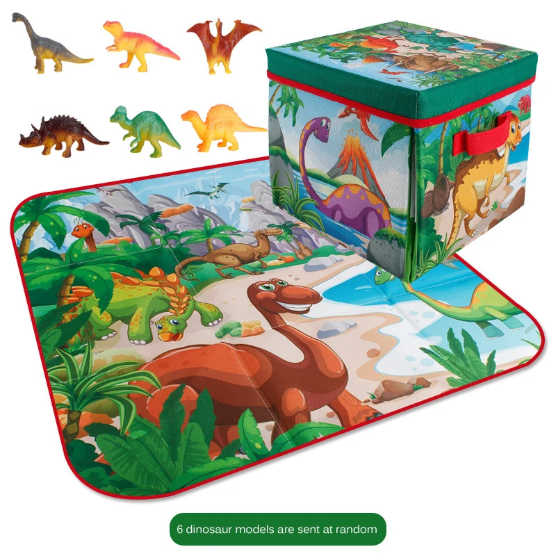 

Cartoon Puzzle Fun Dinosaur Scene Game Mat Puzzle Game Mat Dinosaur Carpet Rugs Toys Playmat With Box And 6 Dinosaur Toy Gifts