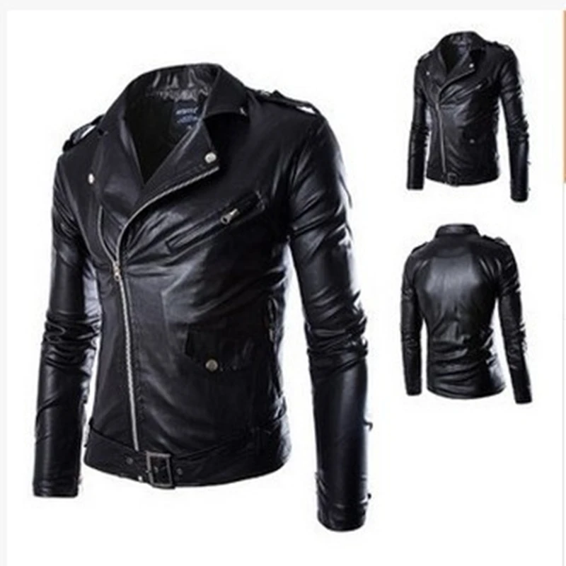 

Куртки из искусственной кожи для мужчин, трендовая Молодежная весенне-осенняя верхняя одежда на молнии, Повседневная Красивая тонкая одежда в стиле Харадзюку