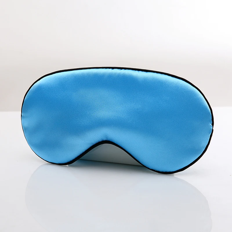 blue 1 шт., Имитация натурального шелка, маска для сна, маска для глаз, тени для глаз, маска для сна, повязка для путешествий, повязка для глаз, инструменты для макияжа - Цвет: blue