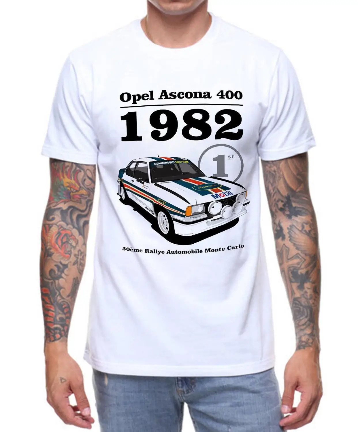 

Hot Sale 100% Cotton Vintage Car ASCONA 1982 T SHIRT CLASSIC CAR RALLY TRACK BIRTHDAY PRESENT GIFT 1980'S Tee Shirt