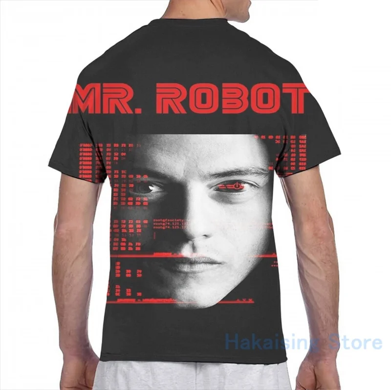 Футболка с надписью MR ROBOT red_cmd для мужчин и женщин