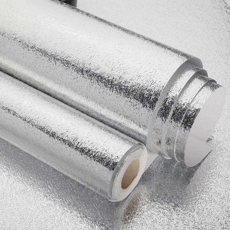 

Waterproof Aluminum Foil Kitchen Sticker Nanofilm Oil-proof High Temperature Resistance Kitchen Cabinet Self Adhesive Wallpaper