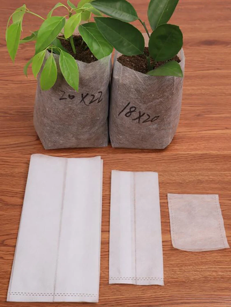 

50pcs Nursery pots grow Bags flower Plant Seeds starter planter Pots Aeration garden Non-woven FabricPlanting Bags Biodegradable