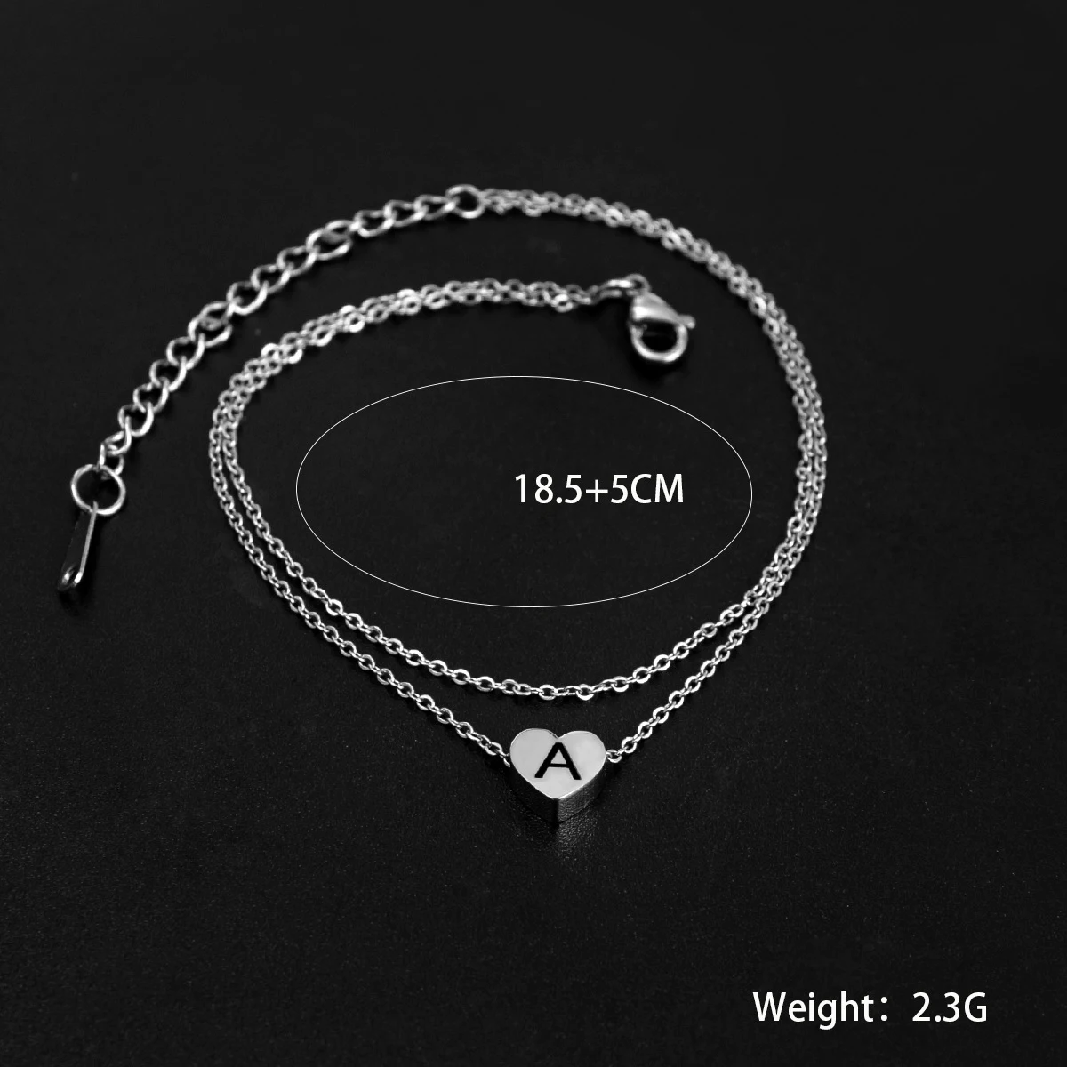 Модного серебристого цвета сердечными амулетами ножные браслеты из нержавеющей