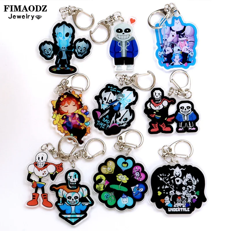 10 стилей модный Косплей Undertale Sans брелок двусторонняя акриловая подвеска аниме