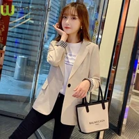 the new small business suit autumn autumn wear a suit coat red han edition easy leisure collar hooded sleeve style pattern type