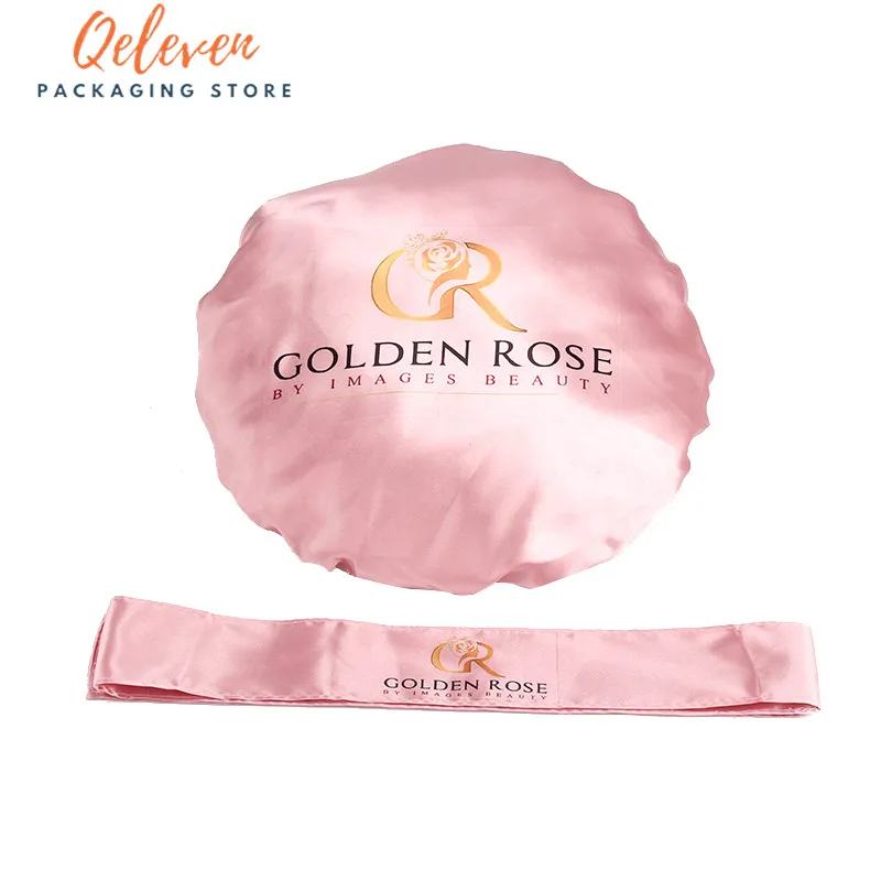 

1 комплект Настройка печати логотипа человека Для женщин накладные волосы пряди упаковочный пакет, атласные платки на голову, головные убор...