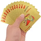 Игральные карты из золотой фольги, покерная игра, колода из золотой фольги, набор покерных пластиковых волшебных карт, искусственные карты