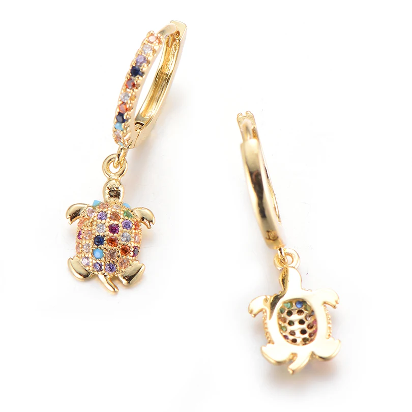 Pipitree милые животные морская черепаха серьги-кольца медные кубические