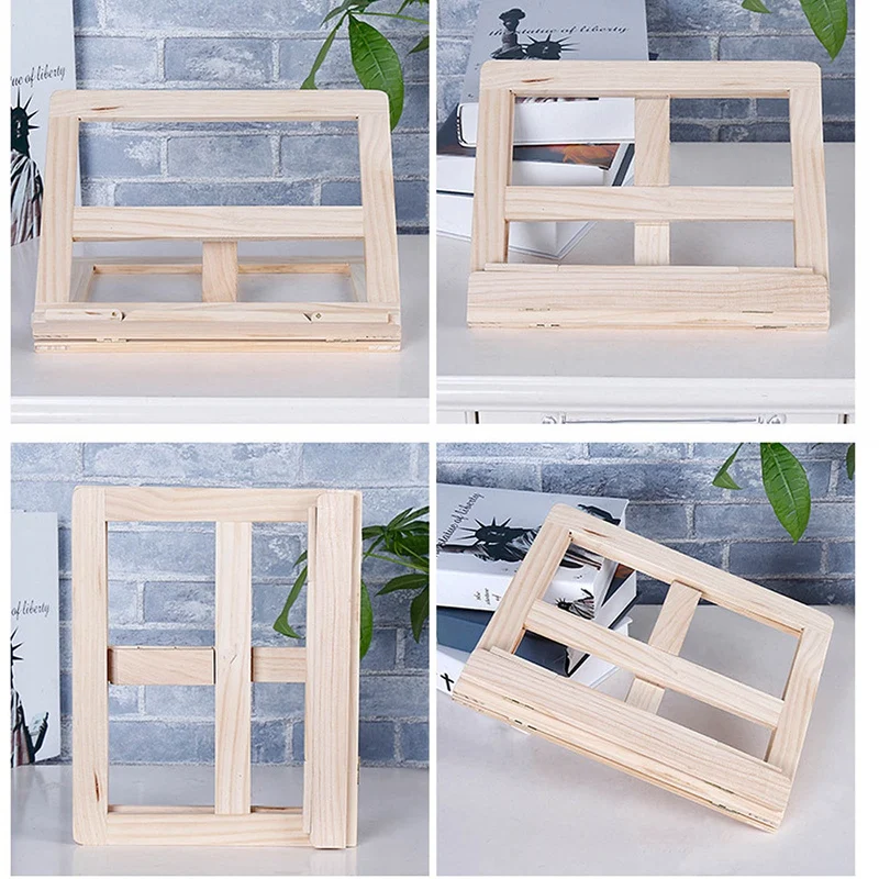 

Multifunctional Foldable Wood Bookends Stand Cookbook Holder Reading Rack Wooden Reading Book Support Stand Holders