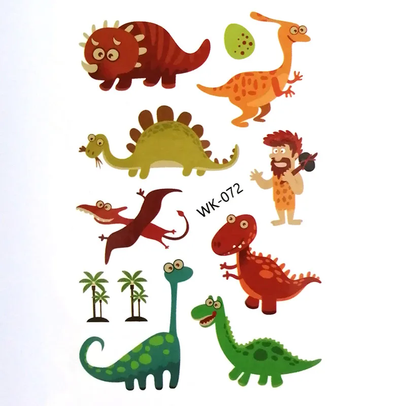 Временные татуировки Поддельные наклейка динозавра Водонепроницаемая