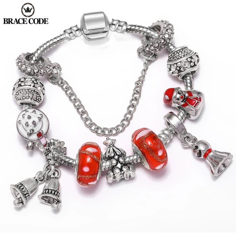 

New Year Style Christmas Tree Charm Bracelet New Christmas Tree Christmas Bell Suitable for Brand Jewelry Men and Women Gifts