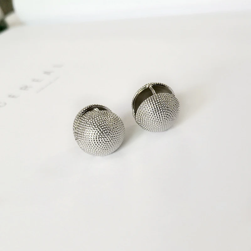 Silver Textured Ball Peri'sBox 4 вида конструкций круглый шар геометрические серьги текстурированные золотые серьги для женщин звезда Сережка в виде корзинки Huggie серьги - Окраска металла: Silver Textured Ball