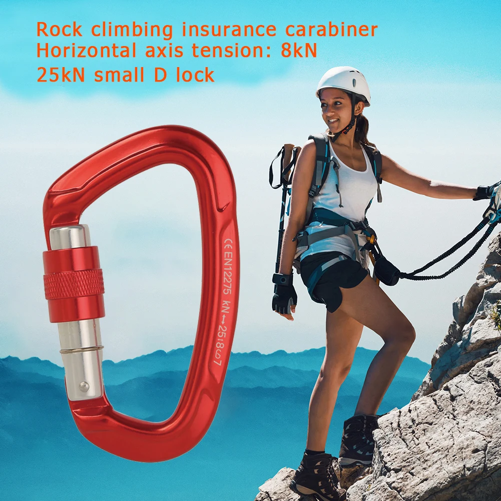 

Aluminum Mountaineering Carabiner Outdoor Camping Hiking D Shape Buckle Hammock Buckle Hook Mountain Climbing Tools