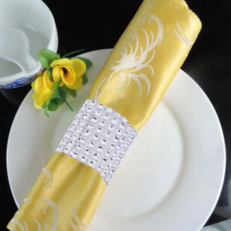 Свадебные вечерние кольца для салфеток 10 шт./лот золотистого/серебристого цвета